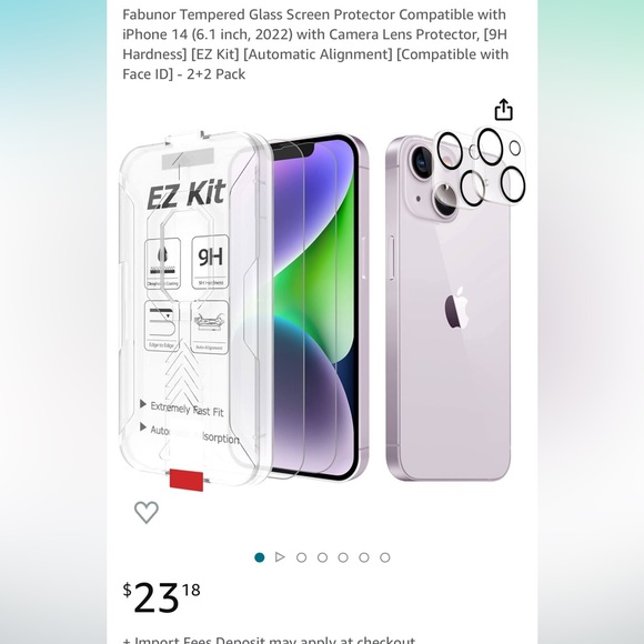 Fabunor Tempered Glass Screen Protector Compatible with iPhone 14 (6.1 inch 2022 - Picture 3 of 13